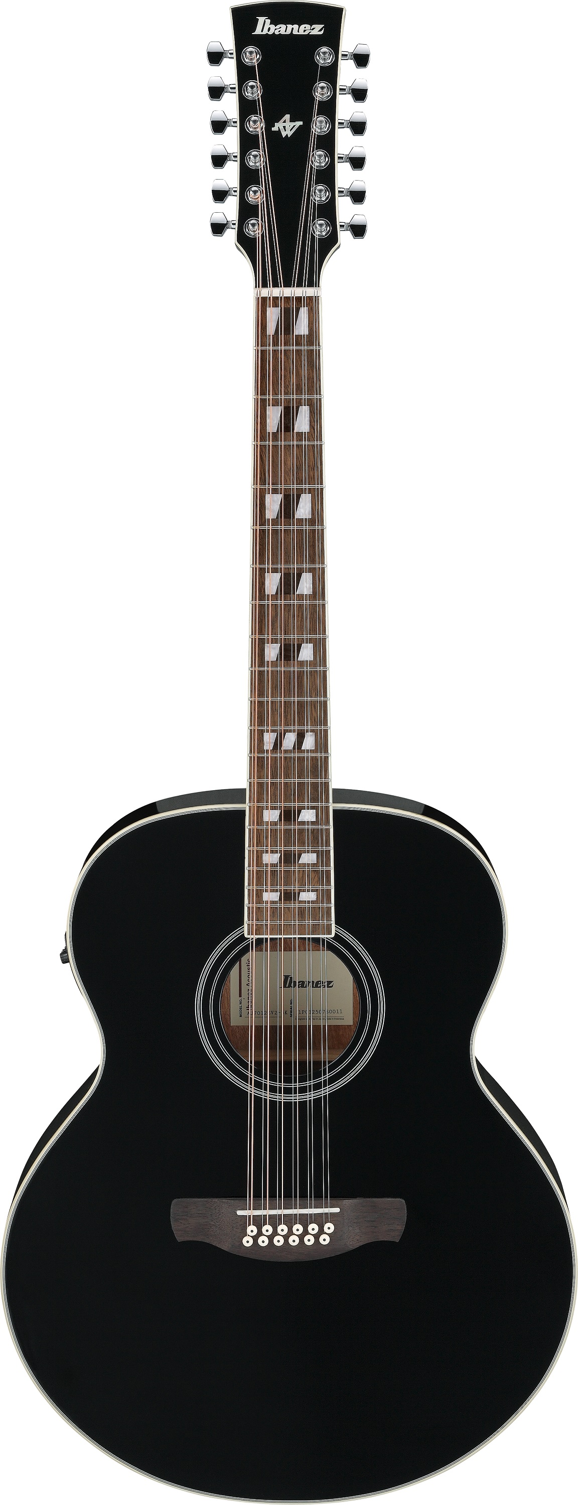 AJ7012M1E-BK 12-string Westerngitarre Black High Gloss